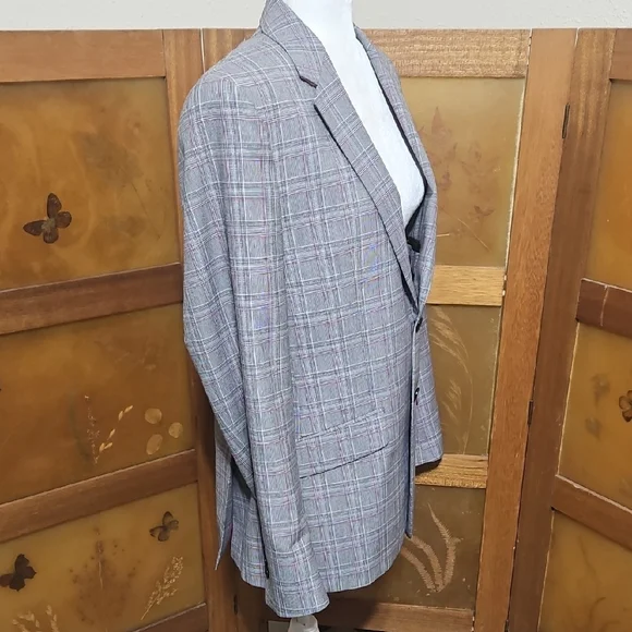 Moods of Norway Preppy Academia Blazer with Subtle Plaid Pattern